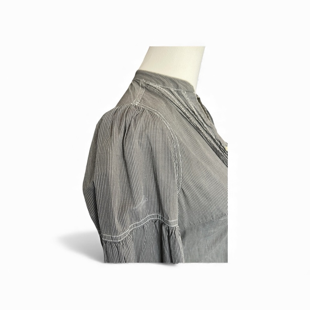 EUC Converse All Star gray & white thin stripe long sleeve blouse | sz XS - Picture 6 of 9